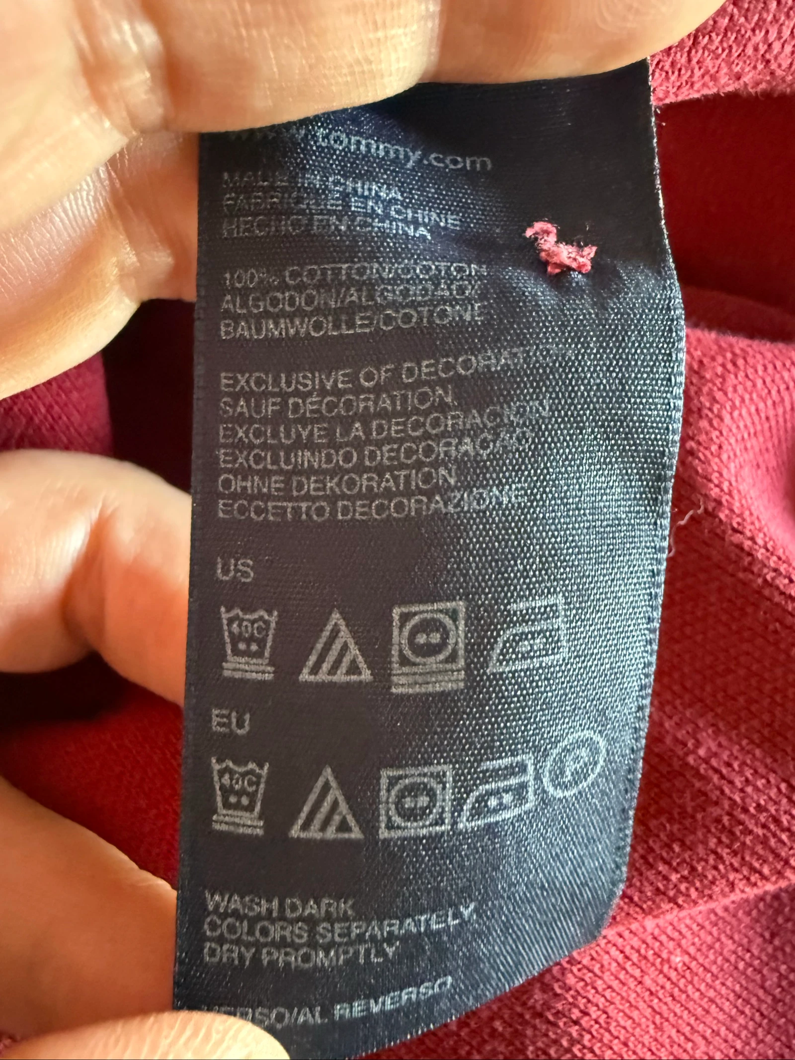 Rode Tommy Hilfiger polo voor heren M Custom Fit – 100% katoen – photo 5